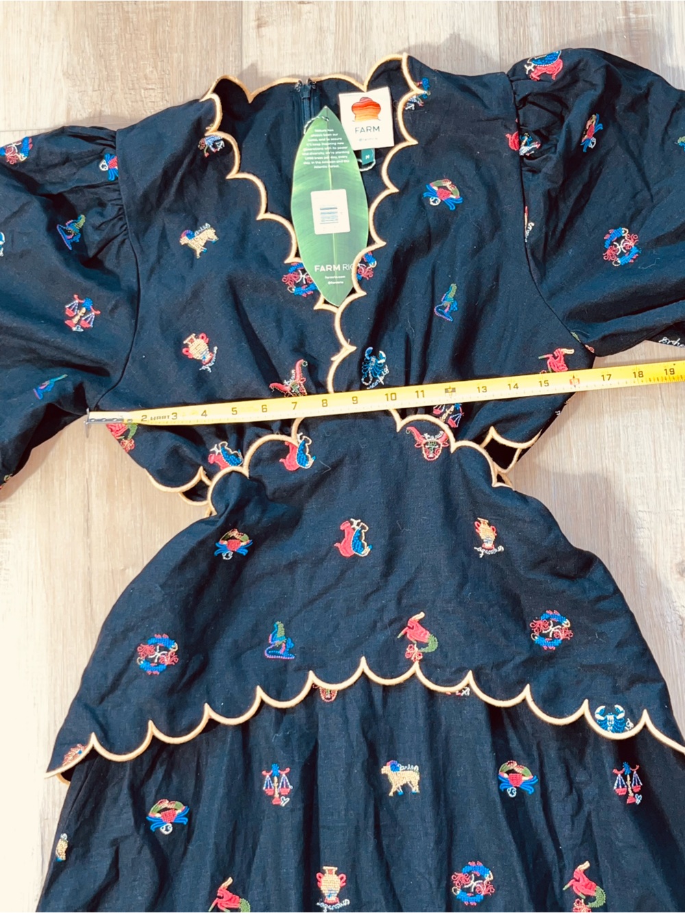 NWT Farm Rio Zodiac Cross Stitch Cut Out Dress Size Medium - Picture 8 of 10